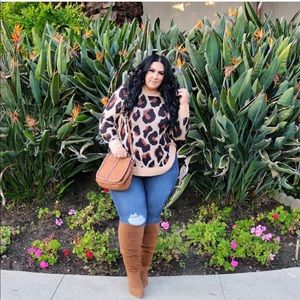Fashion to figure leopard sweater - worn once!